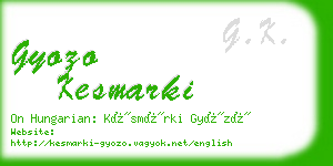 gyozo kesmarki business card